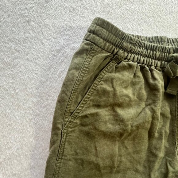 J. Crew Point Sur Army Green Linen Blend Pull On Jogger Pants- Size 00 - Picture 2 of 11